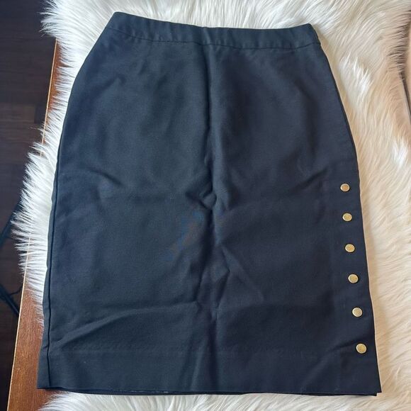 Worthington Black Pencil Skirt With Snap Button Detail Size 4 - Picture 11 of 11